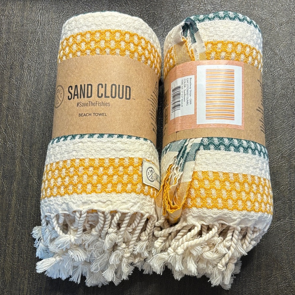 Sand Cloud Eco-Friendly Beach Towel - Yellow and Green